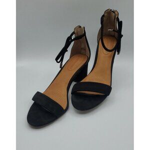 Corso Como Louisa Sandal 7.5 BLK Suede Leather Ankle Strap Heel Work Party Core